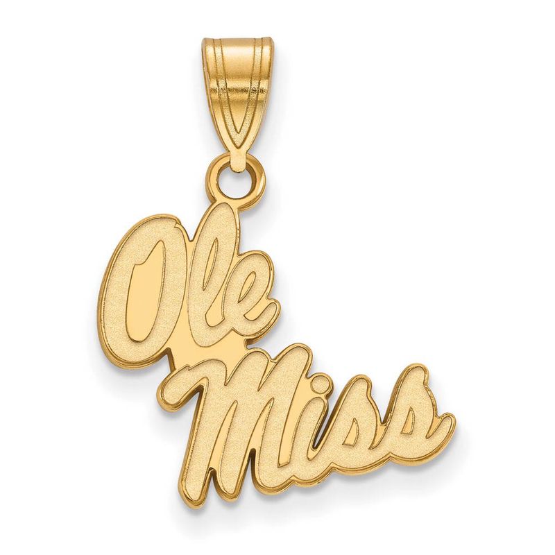 14k Yellow Gold U Of Mississippi Medium Ole Miss Pendant 657$
